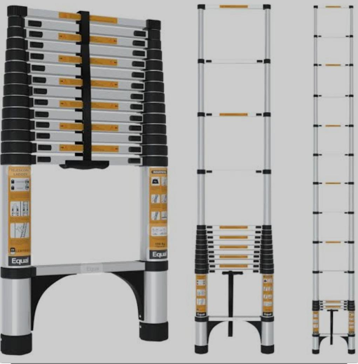 GOBBLER 7.2m (24 ft) Portable & Compact Ultra-Stable Aluminium Telescopic Ladder Multipurpose Step L